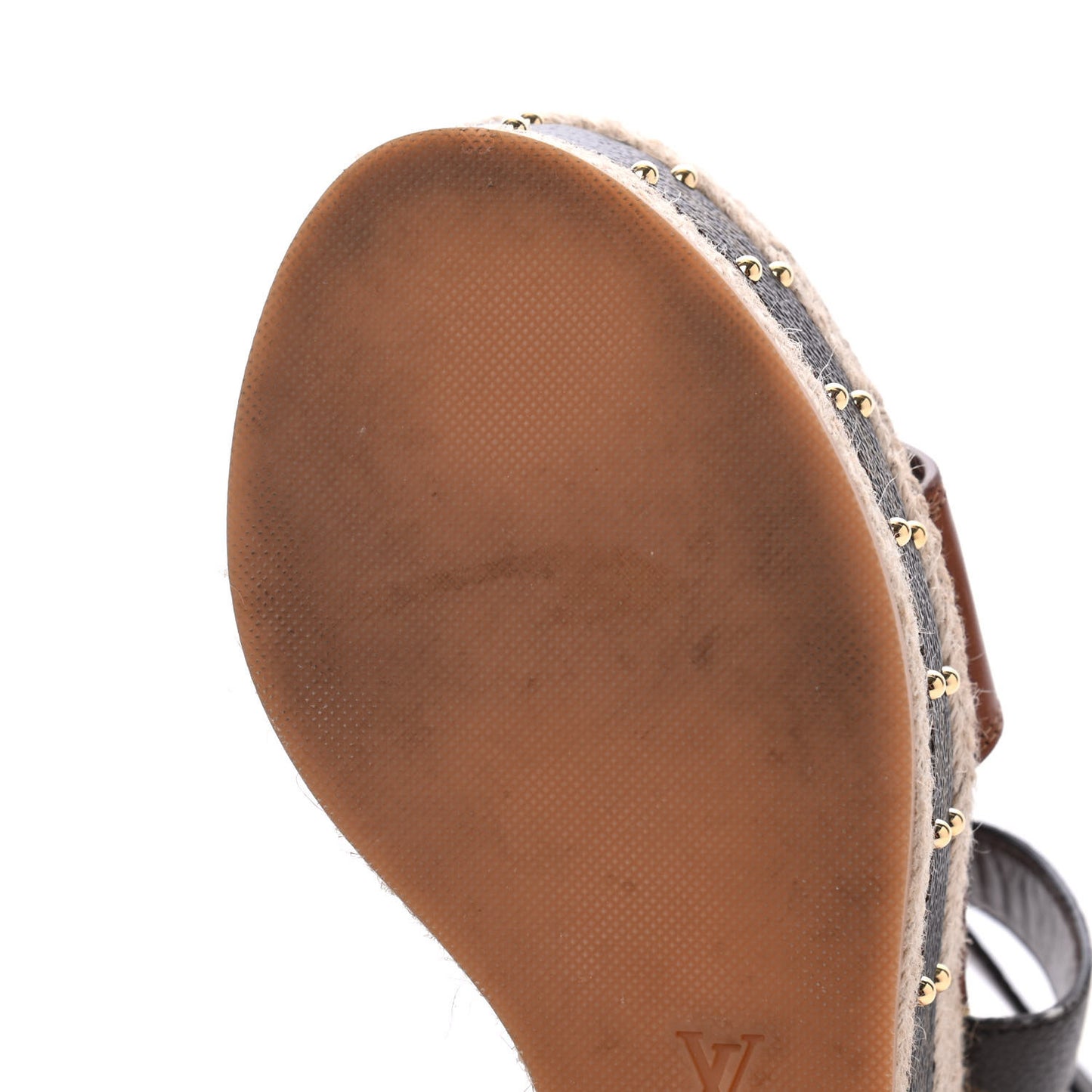 Monogram Calfskin Studded Wedge Sandals 39