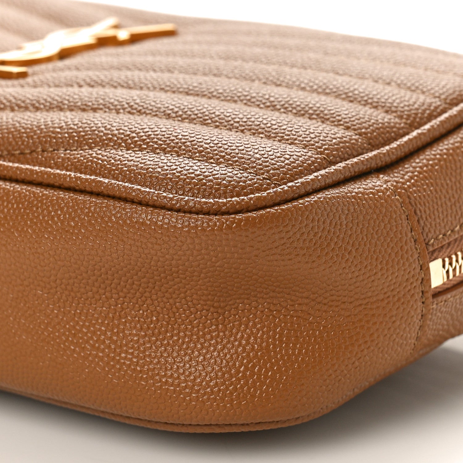 Saint Laurent Grain De Poudre Matelasse Monogram Mini Lou Camera Bag Dark Natural 10 of 11