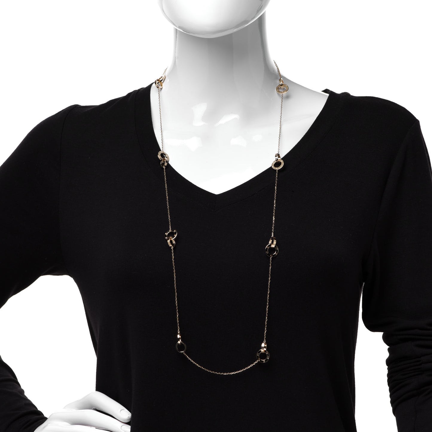 18K Yellow Gold LOVE Long Station Necklace