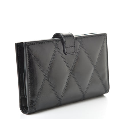 Givenchy Goatskin Diamond Quilted GV3 Medium Wallet Black 3 of 13