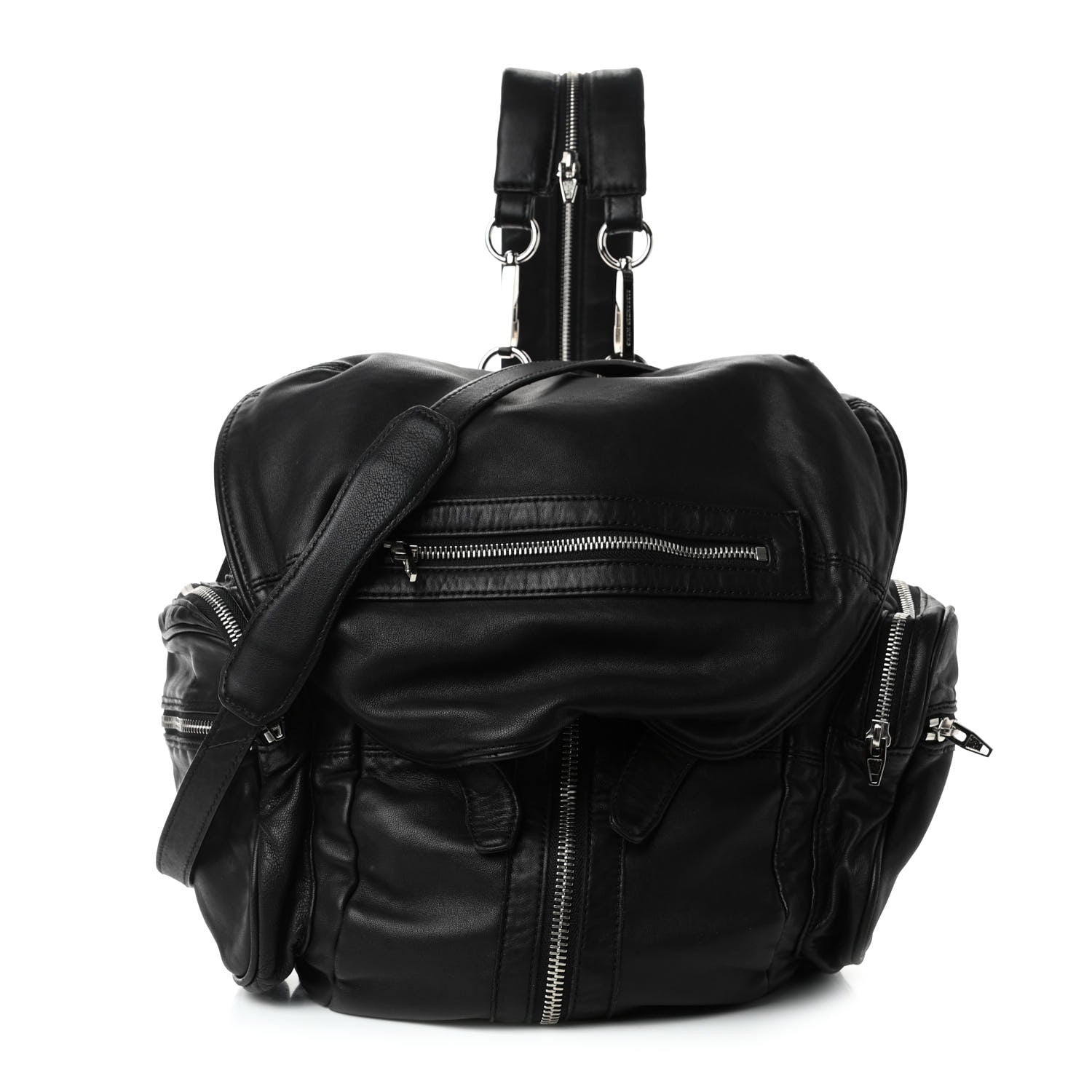 Alexander Wang Lambskin Marti Backpack Bag Washed Black Rhodium Hardware 1 of 4