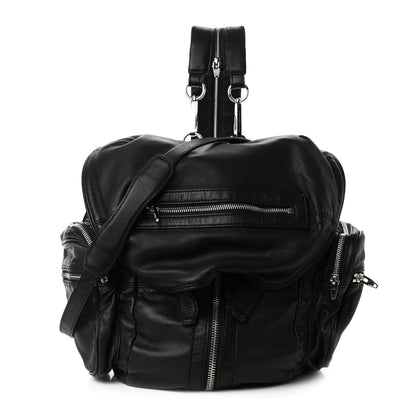 Alexander Wang Lambskin Marti Backpack Bag Washed Black Rhodium Hardware 1 of 4