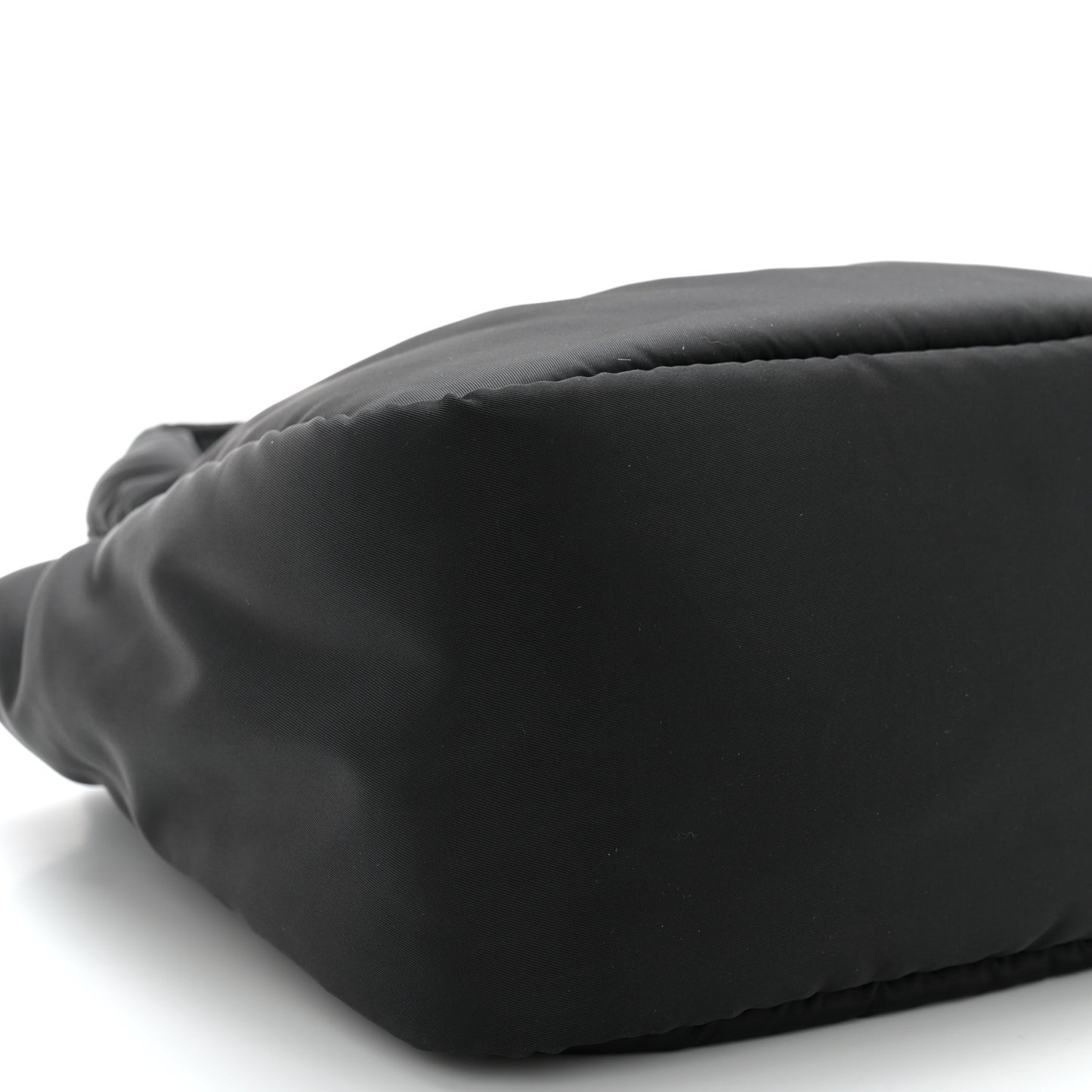 Re-Nylon Soft Padded Small Double Handled Shoulder Bag Black