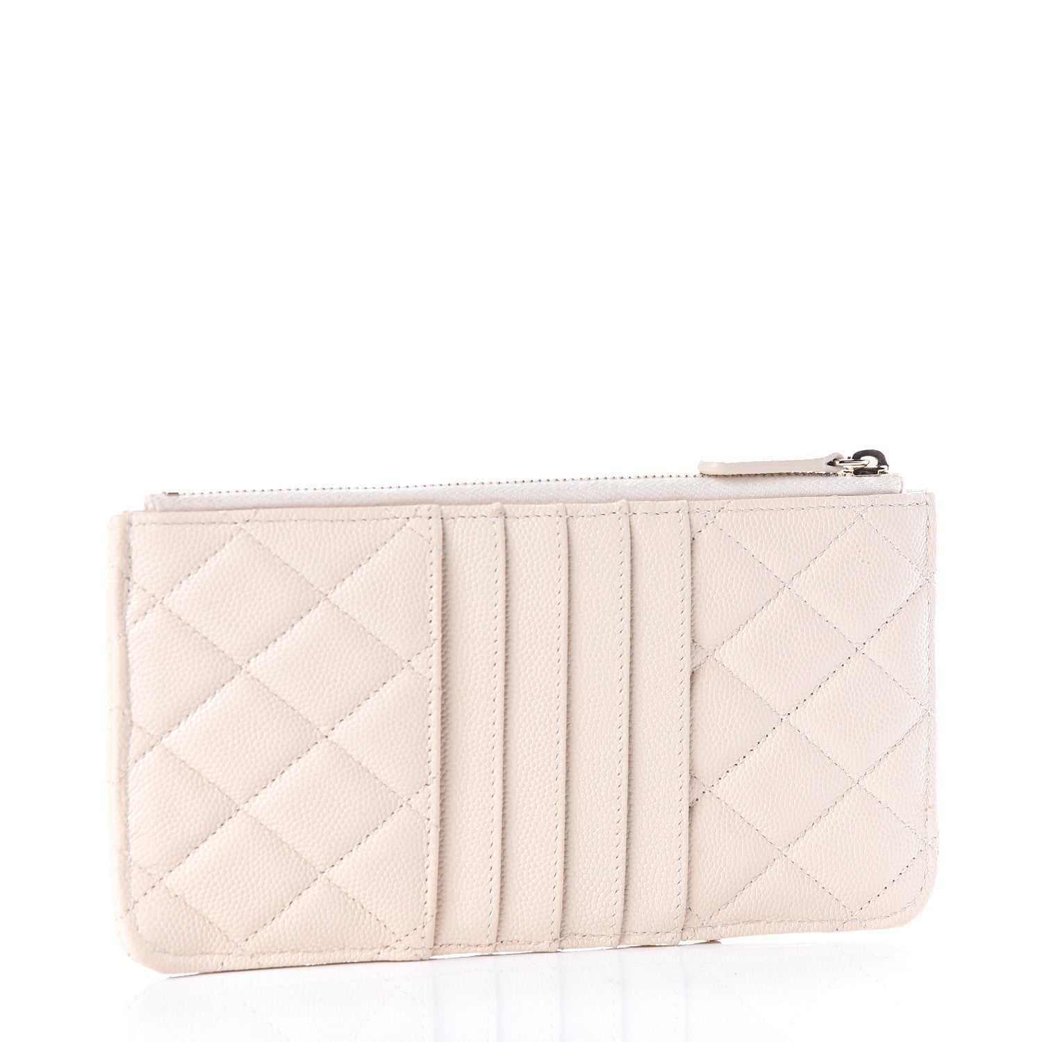Chanel Caviar Quilted Classic Flat Wallet Pouch Light Beige 2 of 10