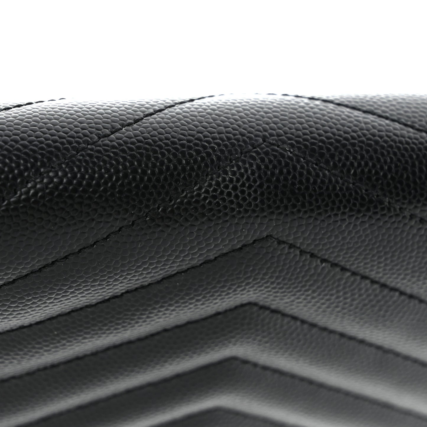 Grain De Poudre Matelasse Chevron Monogram Flap Wallet Black