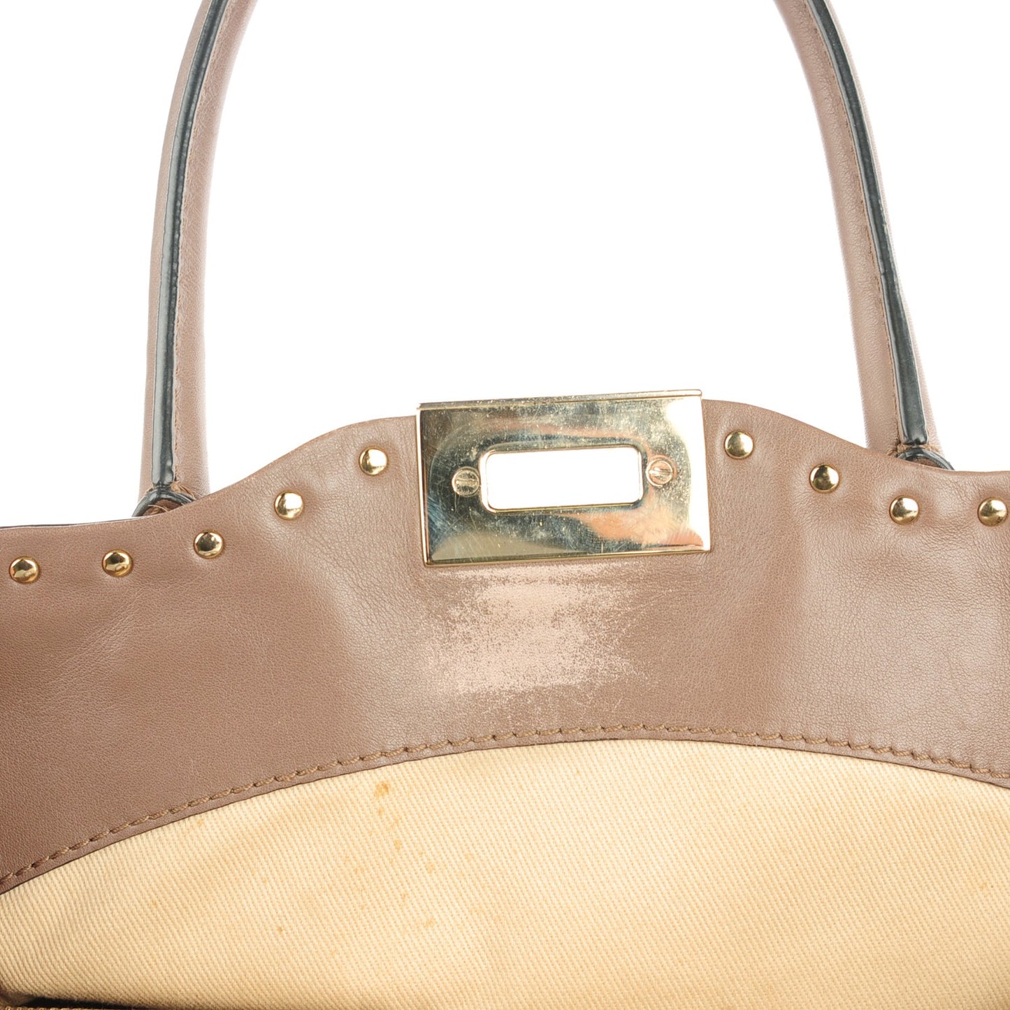 Calf Hair Cavallino Animal Rockstud Dome Satchel Leopard
