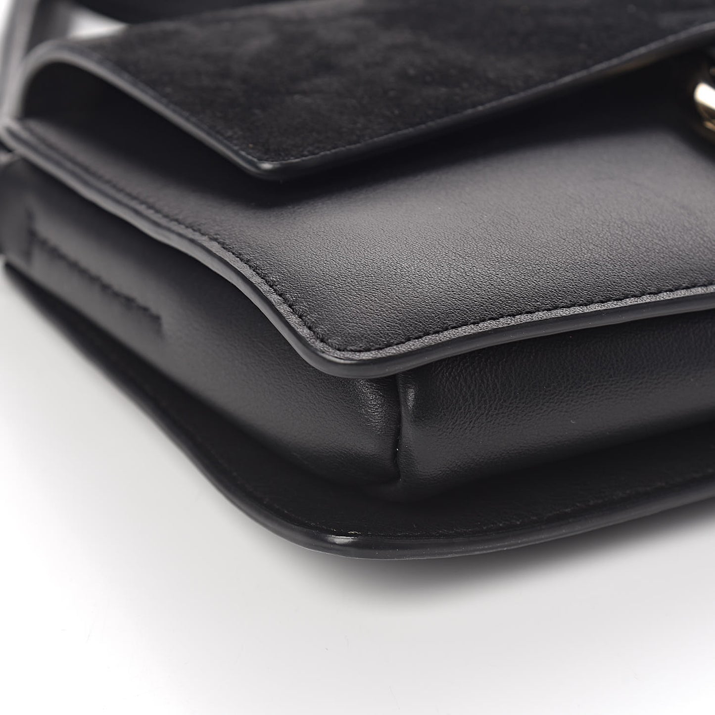 Suede Calfskin Small Faye Shoulder Bag Black