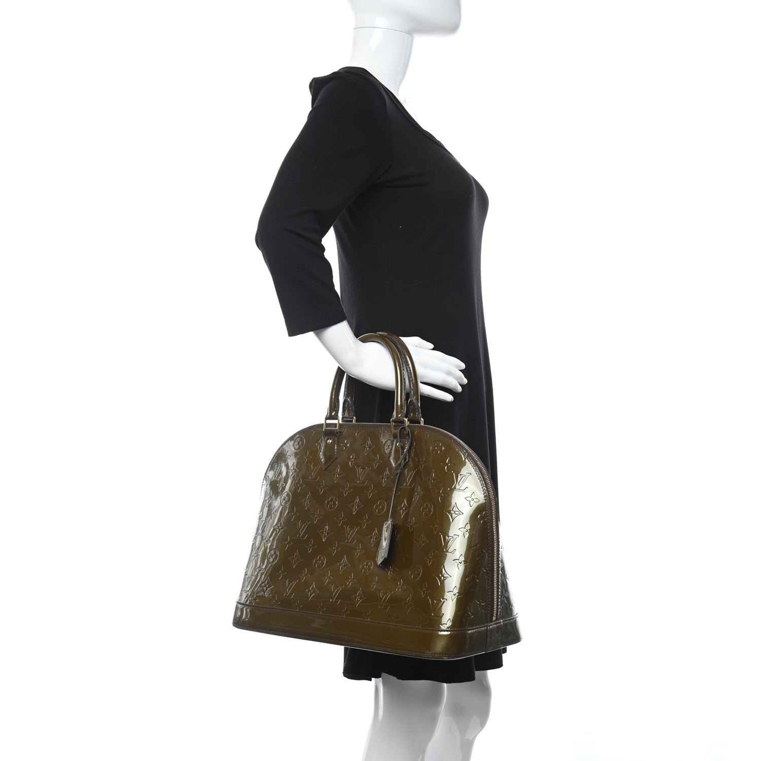 Louis Vuitton Vernis Alma GM Vert Olive 2 of 12