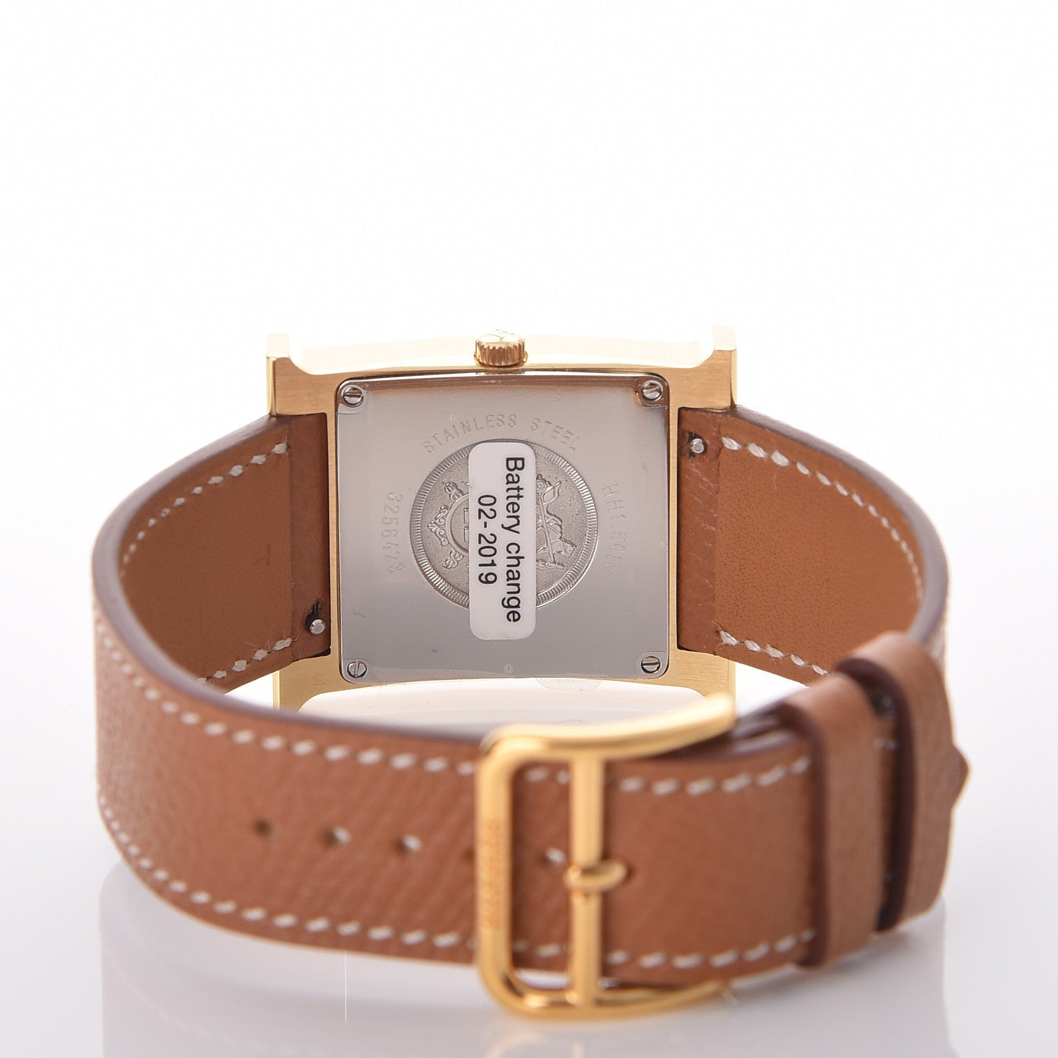 Hermes Stainless Steel Epsom 26mm Heure H Hour Quartz Watch Gold 4 of 9