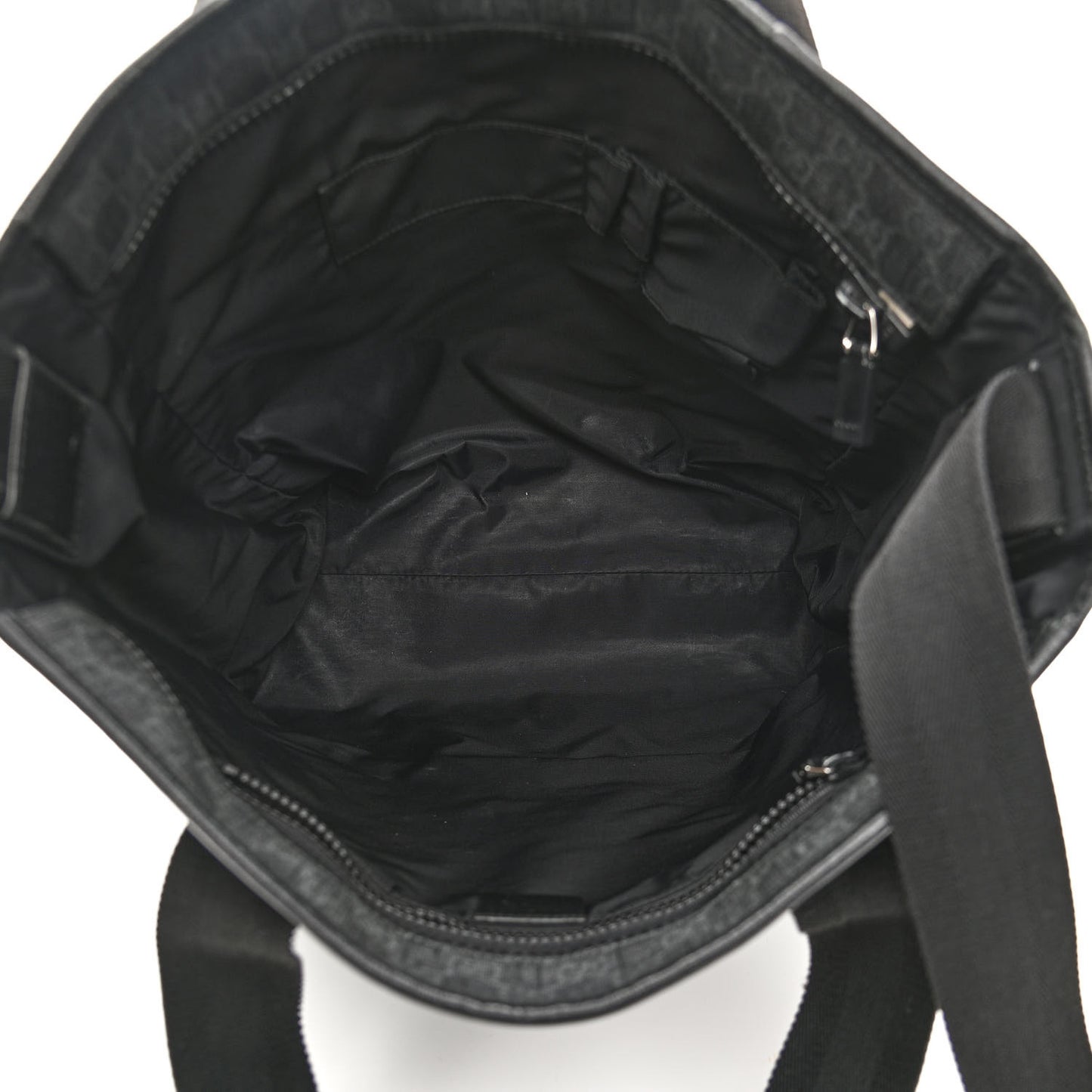 GG Supreme Monogram Web Handle Vertical Tote Black Grey