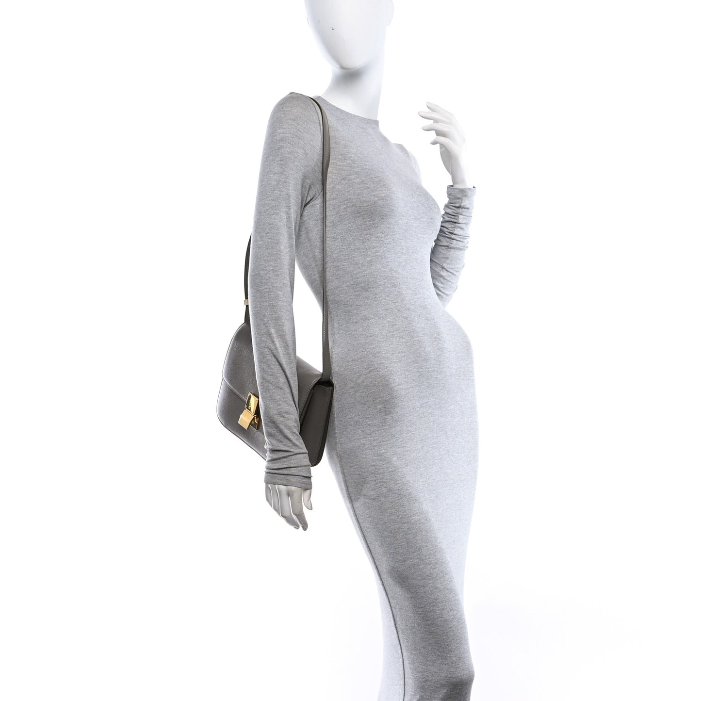 Liege Calfskin Medium Classic Box Flap Bag Souris