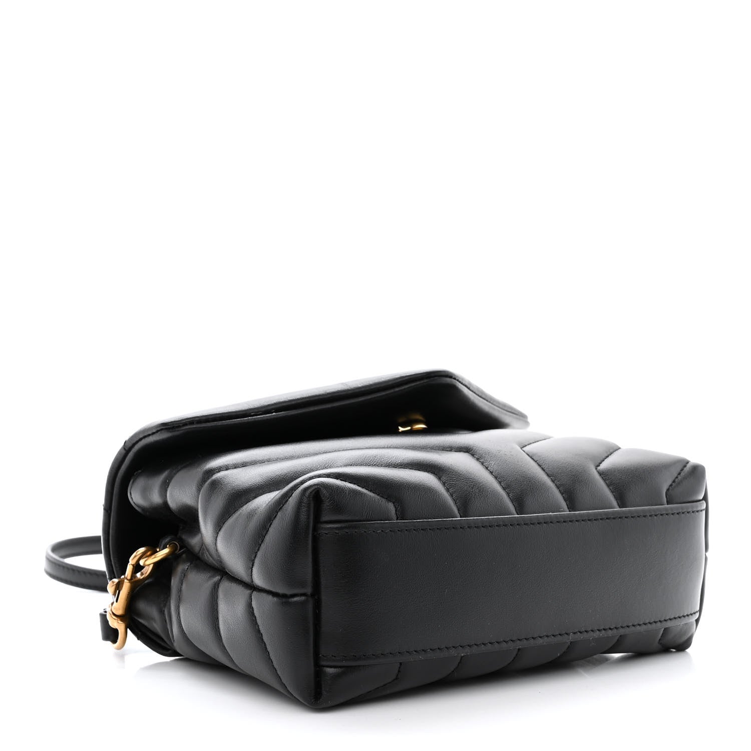 Saint Laurent Calfskin Y Quilted Monogram Toy Loulou Crossbody Bag Black 4 of 11