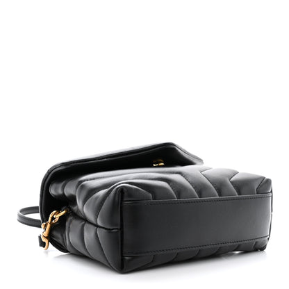 Saint Laurent Calfskin Y Quilted Monogram Toy Loulou Crossbody Bag Black 4 of 11