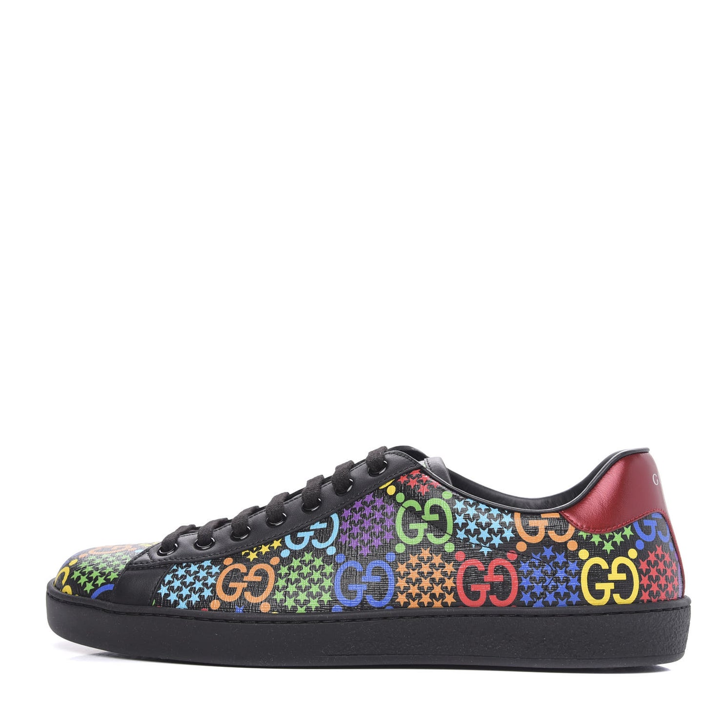 GG Supreme Monogram Psychedelic Mens Ace Sneakers 8 Black Multicolor