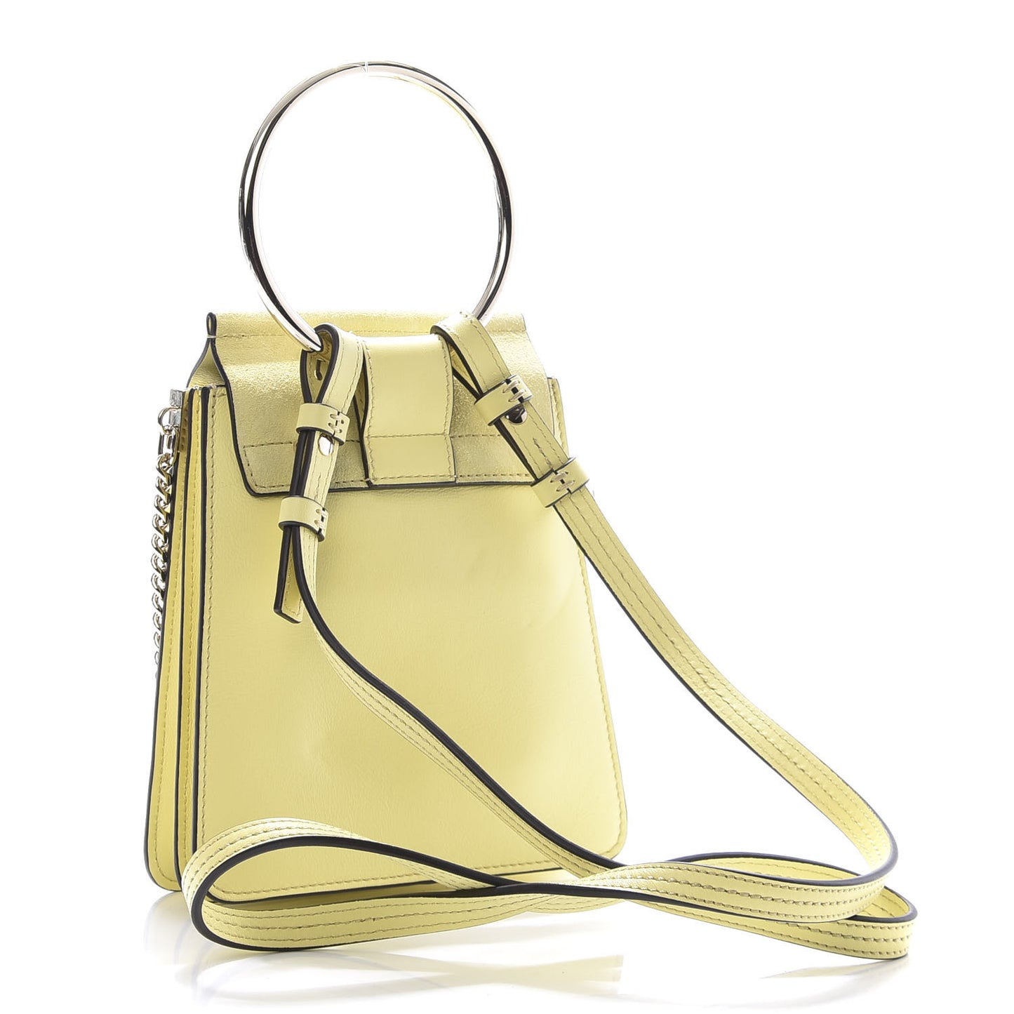 Suede Calfskin Mini Faye Bracelet Bag Lemonade