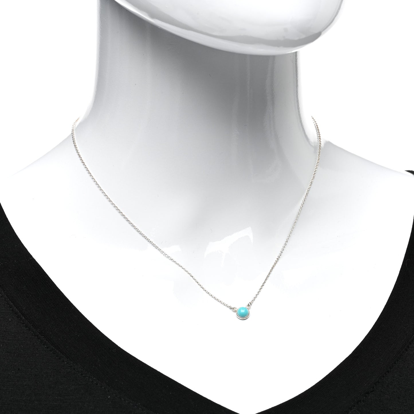 Sterling Silver Turquoise Elsa Peretti Color by the Yard Pendant Necklace