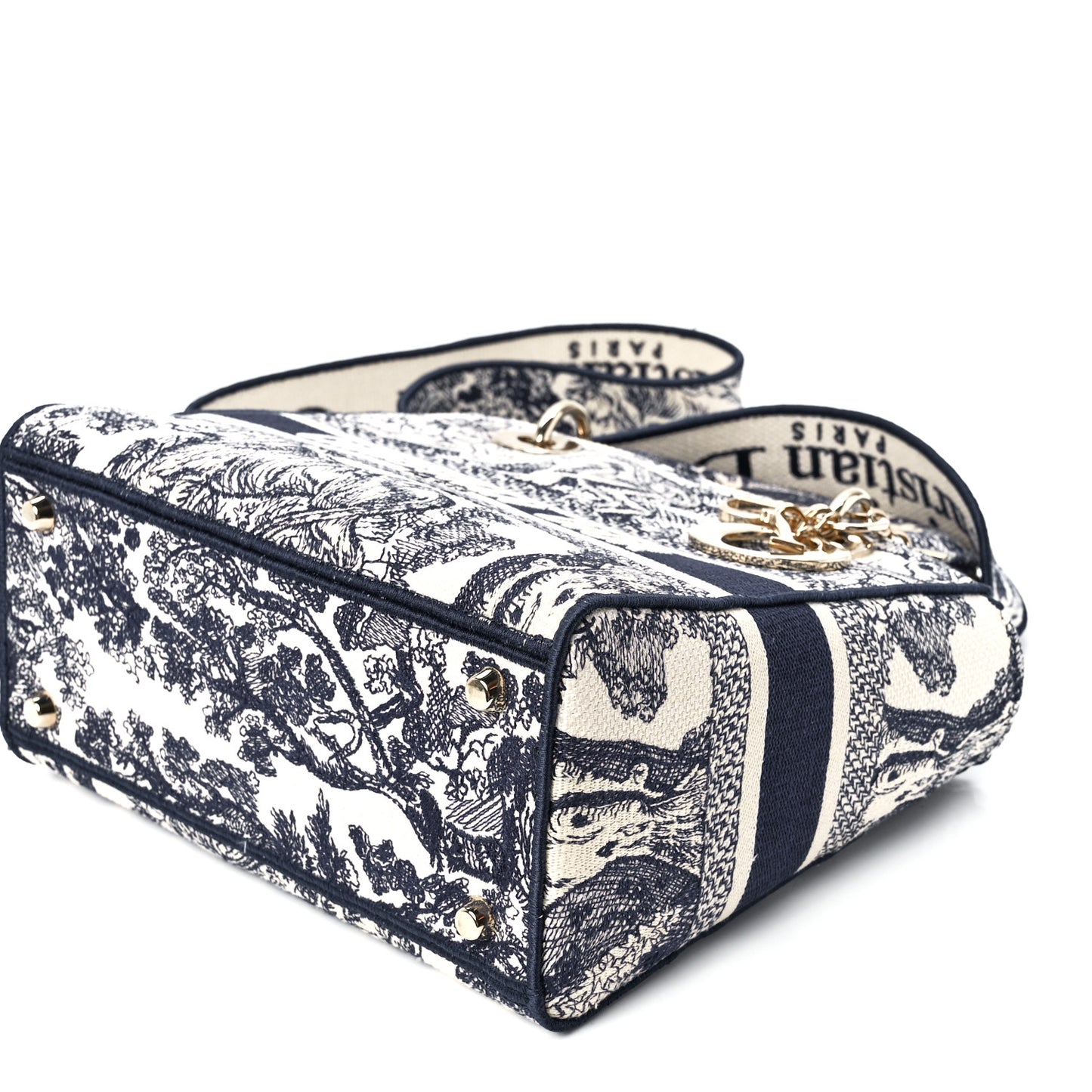 Toile de Jouy Embroidered Medium Lady D-Lite Blue