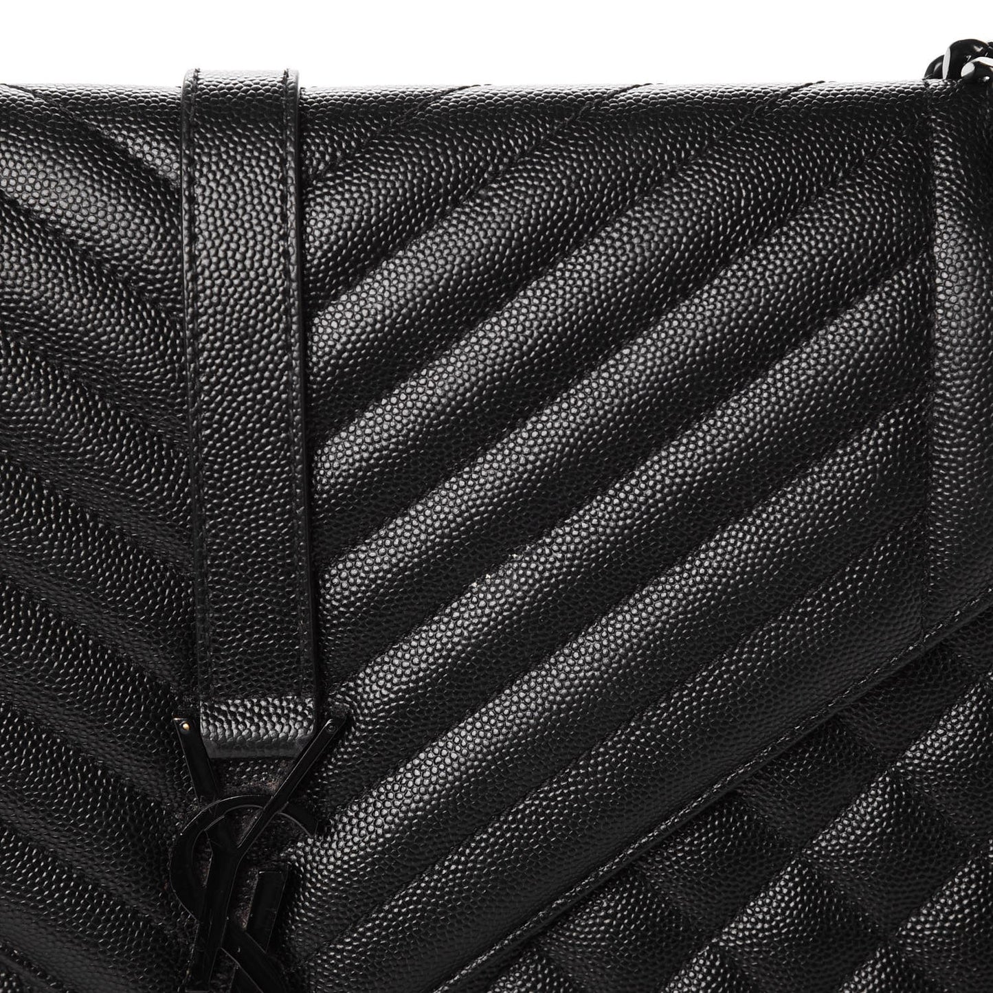 Grain De Poudre Textured Mixed Matelasse Large Triquilt Monogram Monochrome Satchel Black