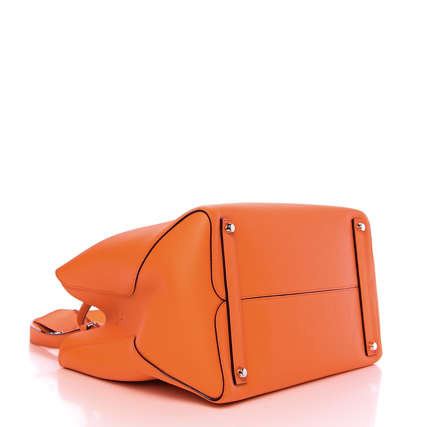 Christian Dior Supple Grained Calfskin Large Open Bar Tote Orange 3 of 8