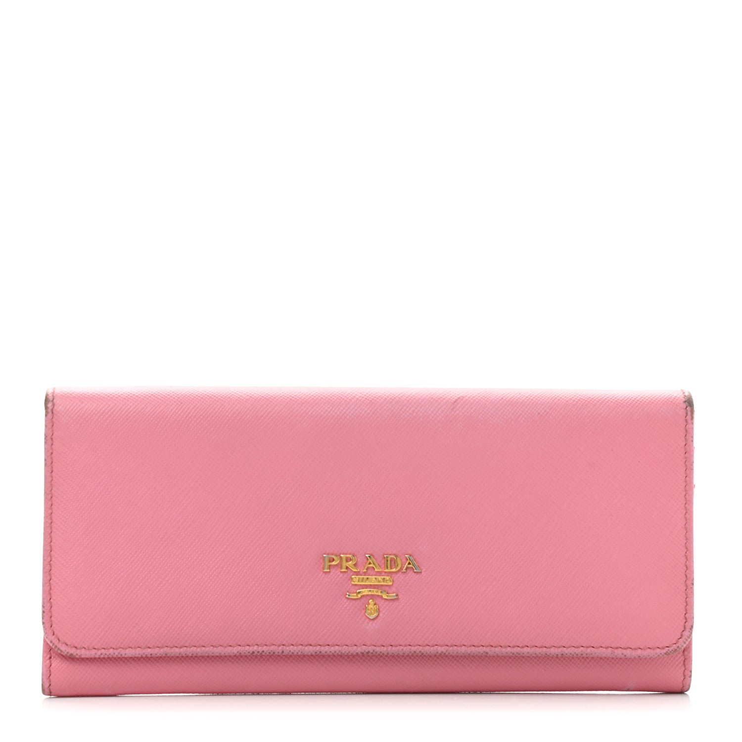 Prada Saffiano Metal Continental Flap Wallet Begonia 1 of 11