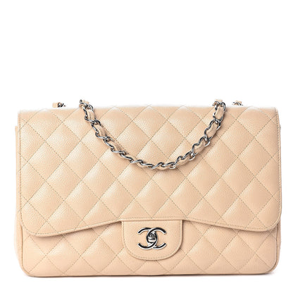Chanel Caviar Quilted Jumbo Single Flap Beige Clair 1 of 12