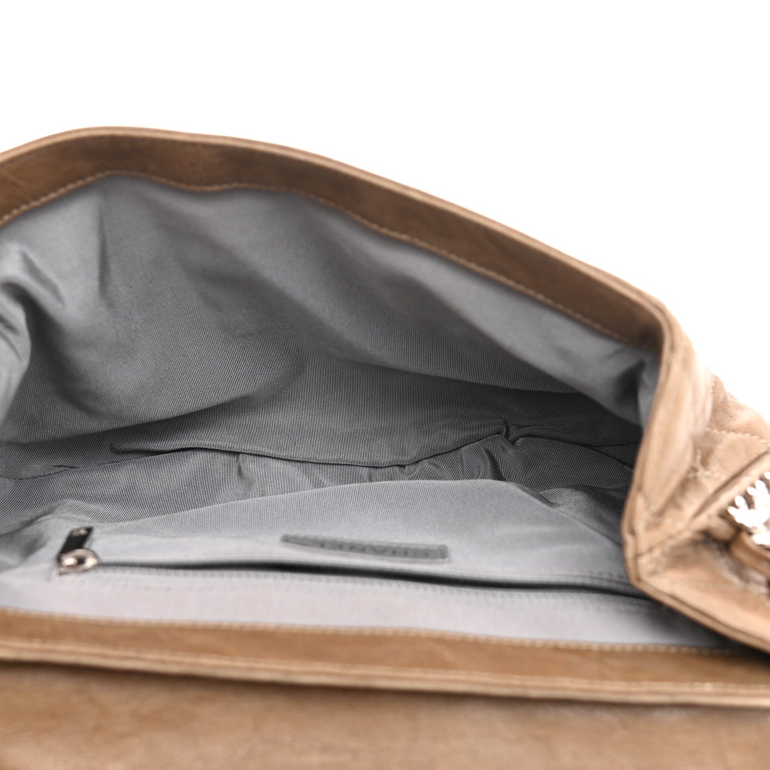 Chanel Washed Lambskin Quilted Medium Chain Around Messenger Taupe 8 of 19