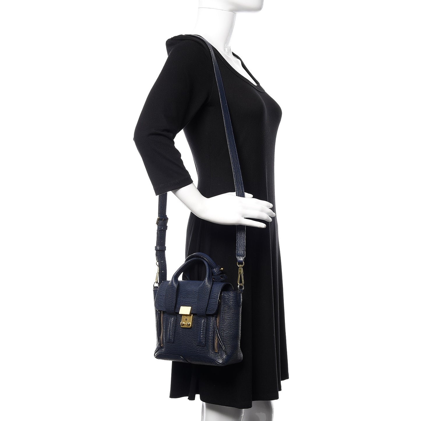 3.1 Textured Calfskin Mini Pashli Satchel Ink