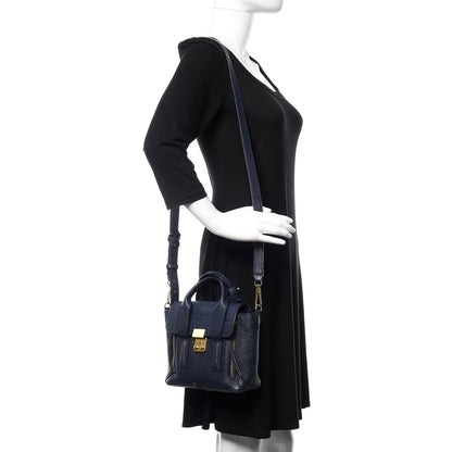 3.1 Phillip Lim 3.1 Textured Calfskin Mini Pashli Satchel Ink 2 of 16