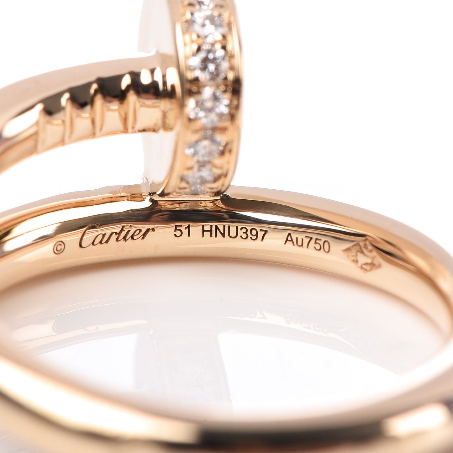 18K Yellow Gold Diamond Juste Un Clou Ring 51 5.75