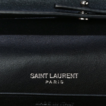 Saint Laurent Patent Grain De Poudre Matelasse Chevron Monogram Chain Wallet Neon Pink 6 of 12