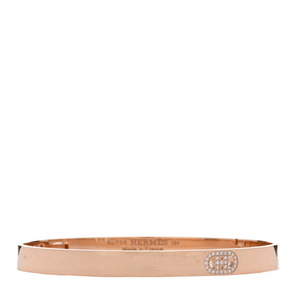 Hermes 18K Rose Gold Diamond PM H D'Ancre Bracelet SH 1 of 3