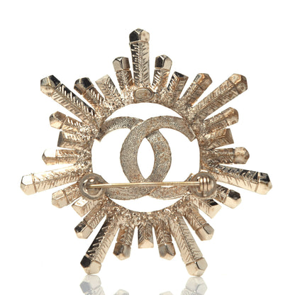 Chanel Crystal Baguette CC Brooch Light Gold 3 of 6