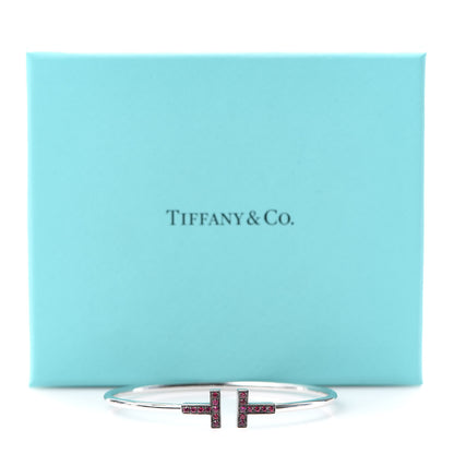 Tiffany 18K White Gold Ruby T Wire Bracelet 5 of 5