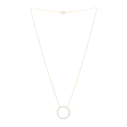 Tiffany 18K Rose Gold Diamond Medium Open Circle Pendant Necklace 3 of 5