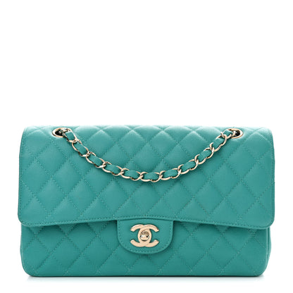 Chanel Caviar Quilted Medium Double Flap Turquoise 1 of 11