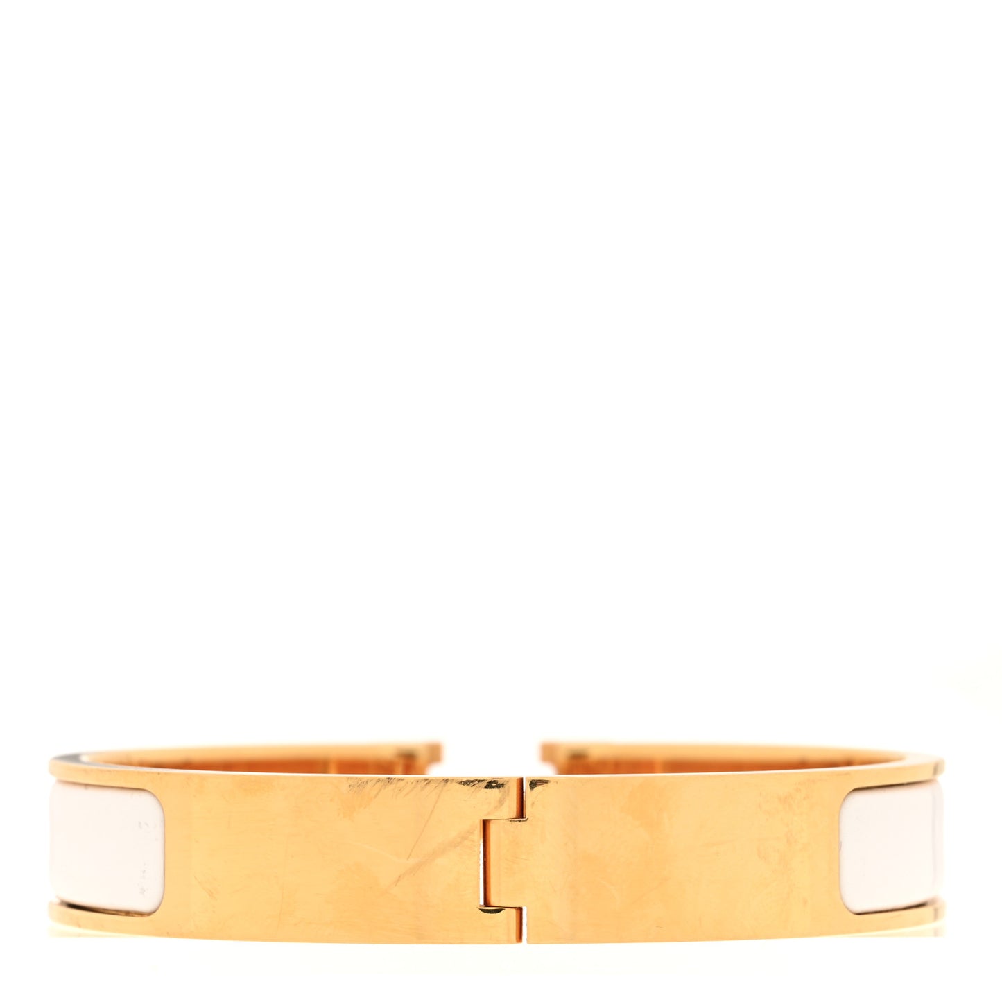 Enamel Narrow Clic Clac H Bracelet PM White