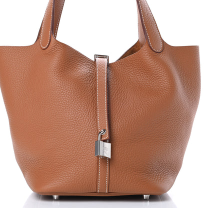 Hermes Taurillon Clemence Picotin Lock 22 MM Gold 8 of 11
