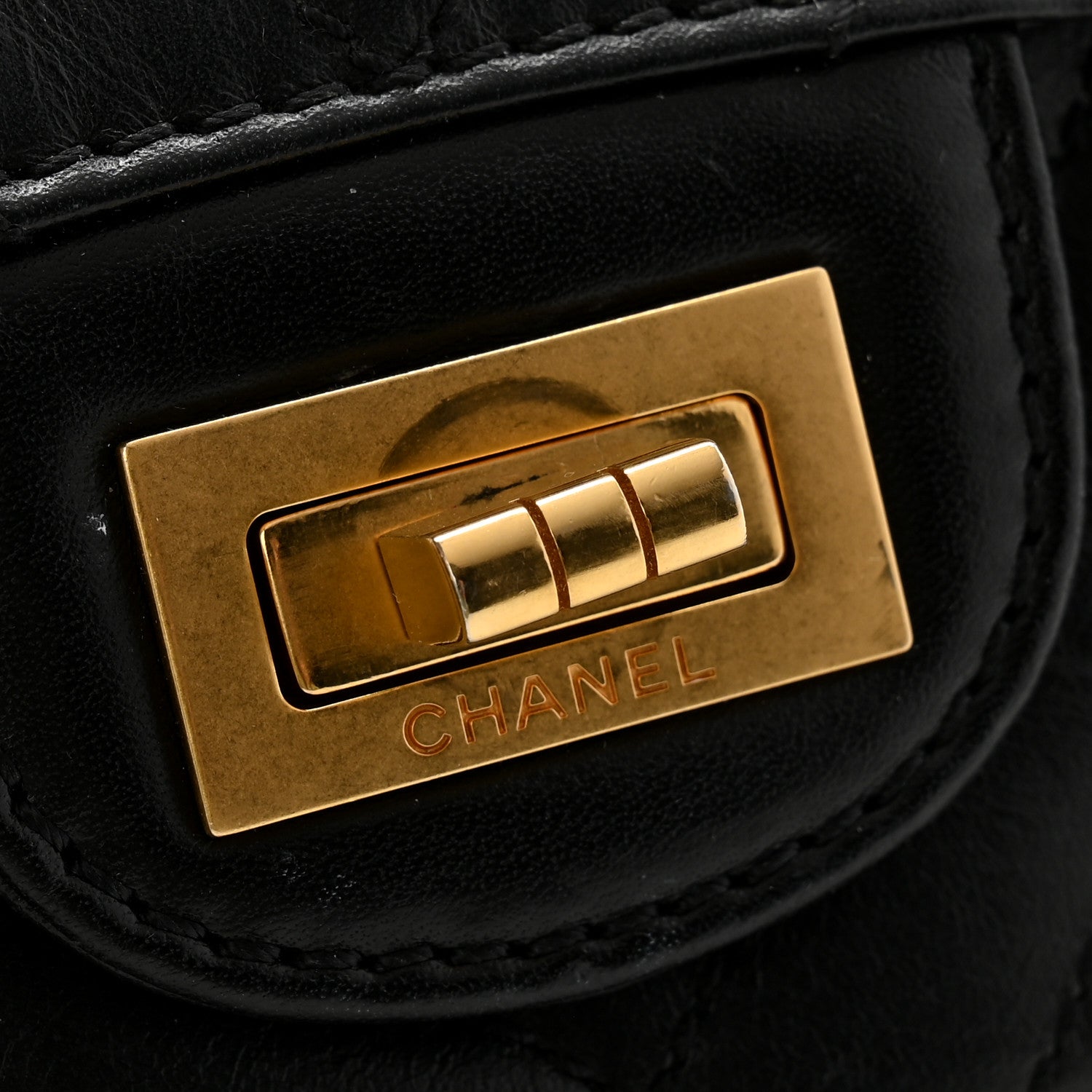Chanel Aged Calfskin Chevron Quilted 2.55 Reissue Mini Flap Black 11 of 11