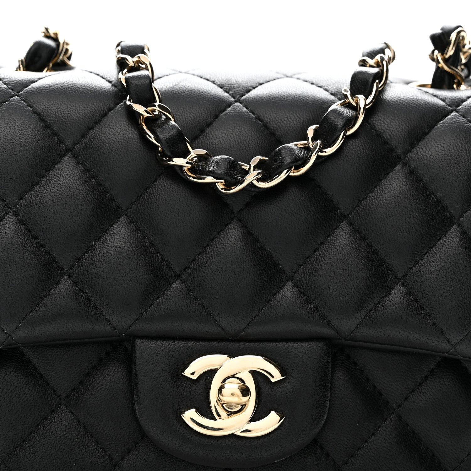 Chanel Lambskin Quilted Mini Square Flap Black 8 of 11