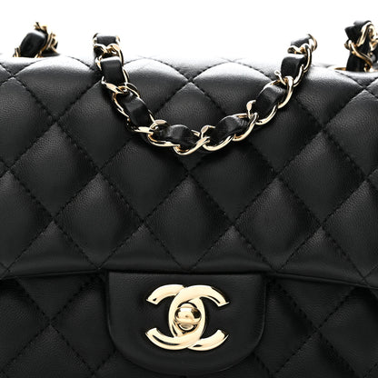 Chanel Lambskin Quilted Mini Square Flap Black 8 of 11