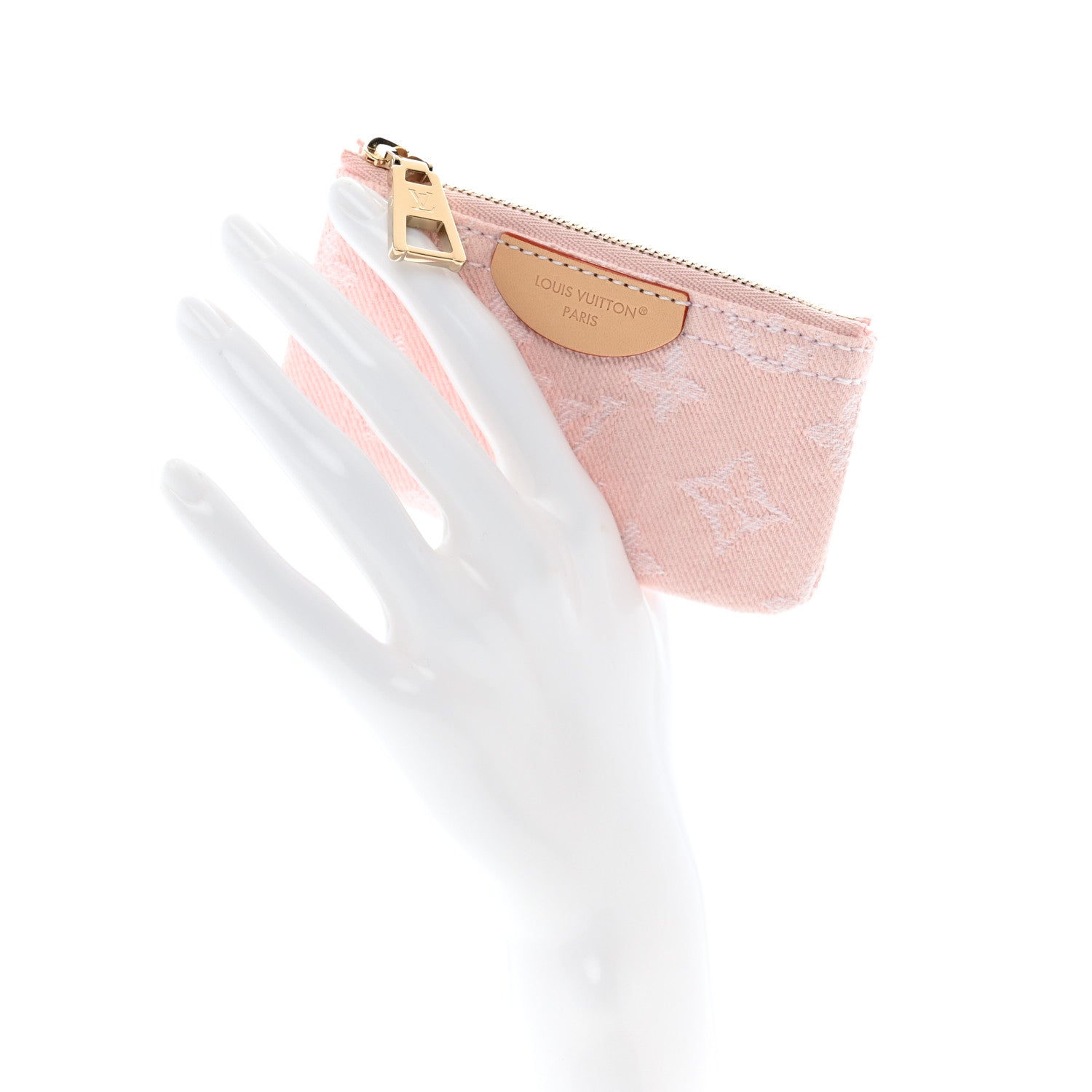 Louis Vuitton Monogram Denim Key Pouch Washed Pink 2 of 7