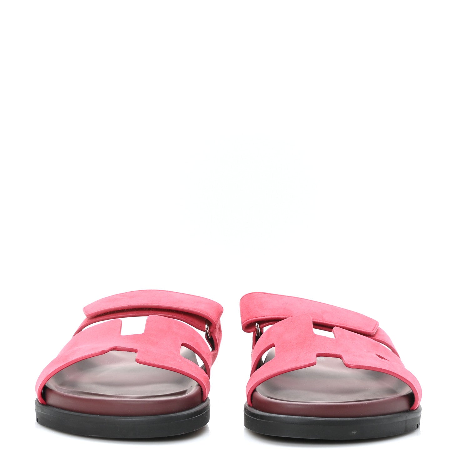 Hermes Suede Goatskin Womens Chypre Sandals 39 Rouge Marsala 2 of 9