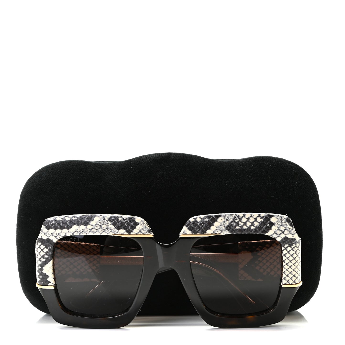 Snakeskin Acetate Square Sunglasses GG0484S Havana