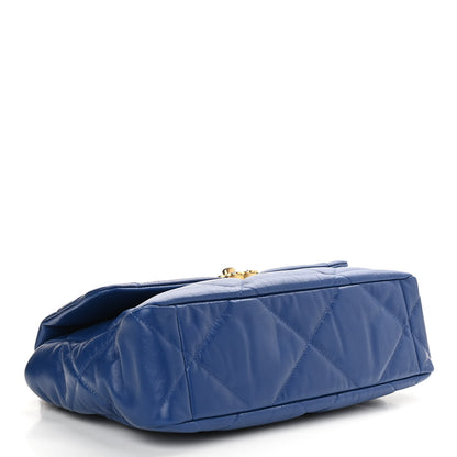 Chanel Goatskin Quilted Large Chanel 19 Flap Dark Blue 4 of 11