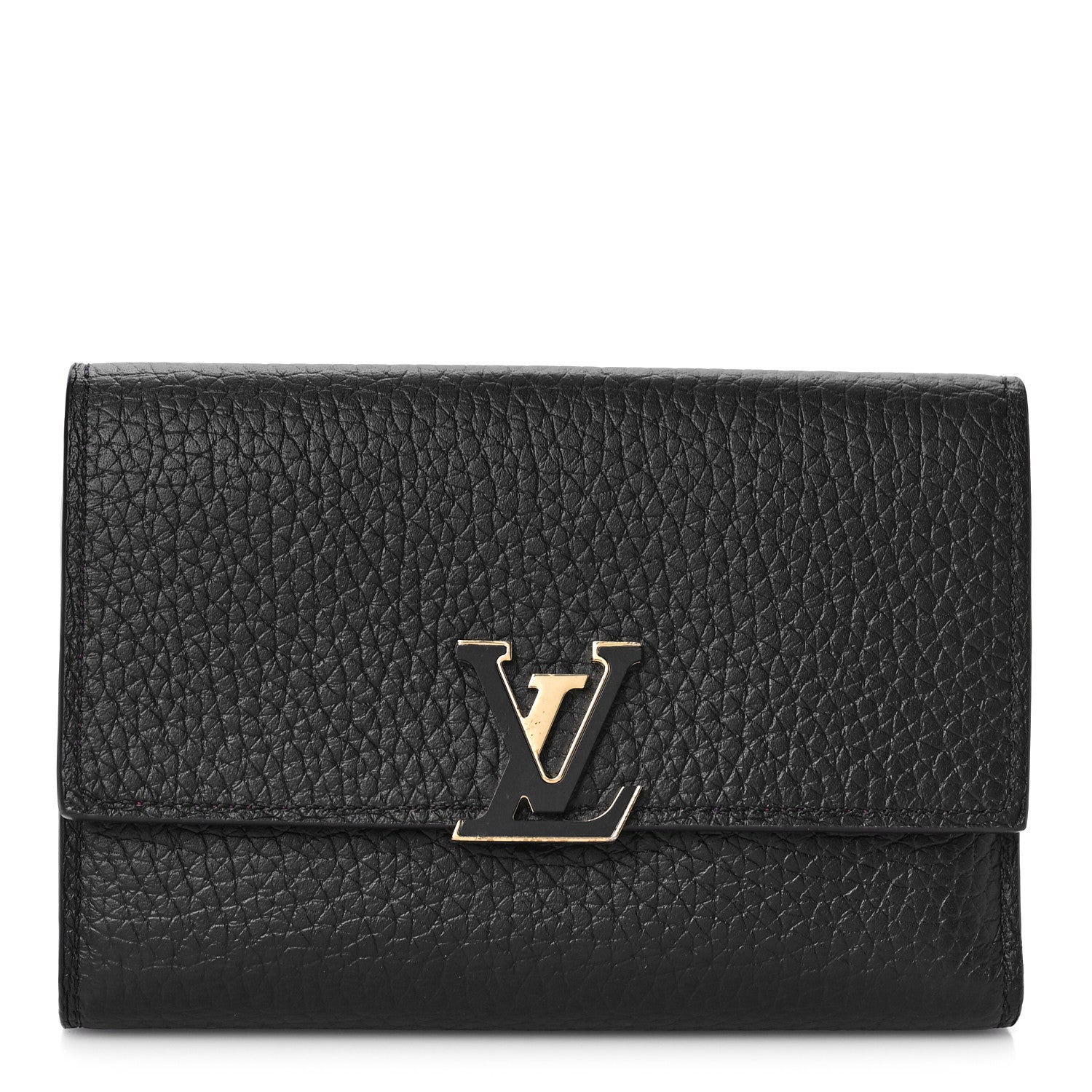 Louis Vuitton Taurillon Capucines Compact Wallet Black 1 of 10