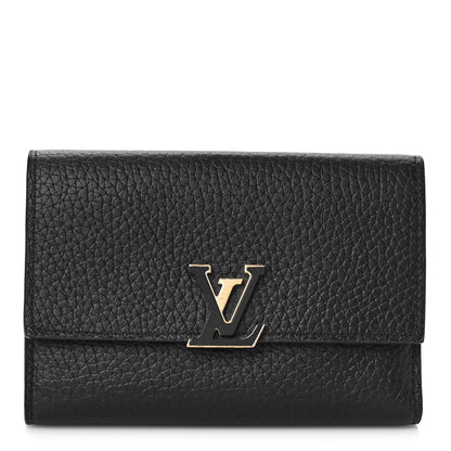 Louis Vuitton Taurillon Capucines Compact Wallet Black 1 of 10