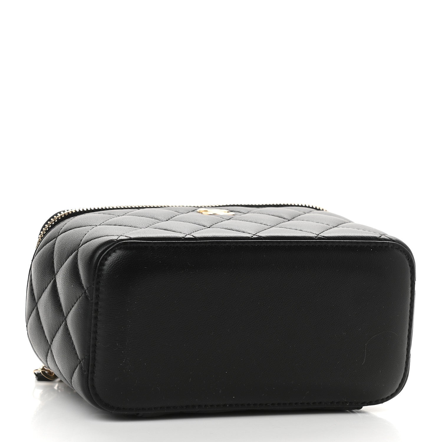 Chanel Lambskin Quilted Pearl Crush Small Vanity Case With Chain Black 4 of 9