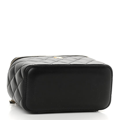 Chanel Lambskin Quilted Pearl Crush Small Vanity Case With Chain Black 4 of 9