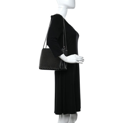 Christian Louboutin Calfskin Small Triloubi Paris Spikes Chain Bag Black 3 of 9