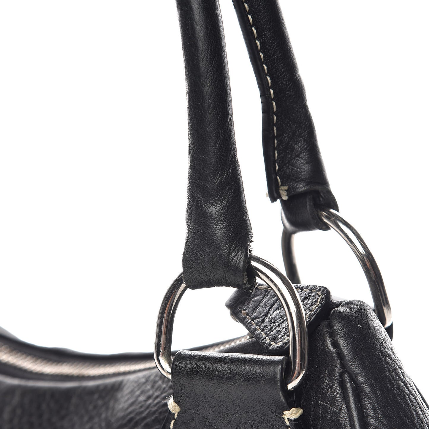 Vitello Daino Box Shoulder Bag Nero Black